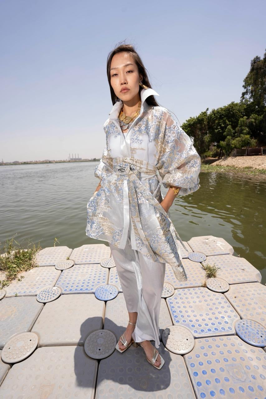 Santorini Suit – Brocade Organza & Satin Elegance
