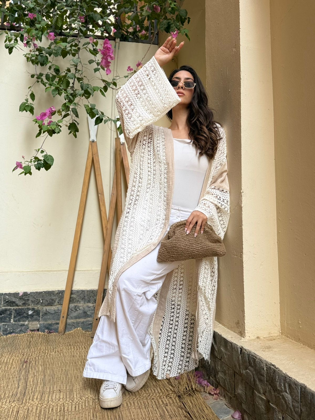 Serena Linen Crochet Cardigan