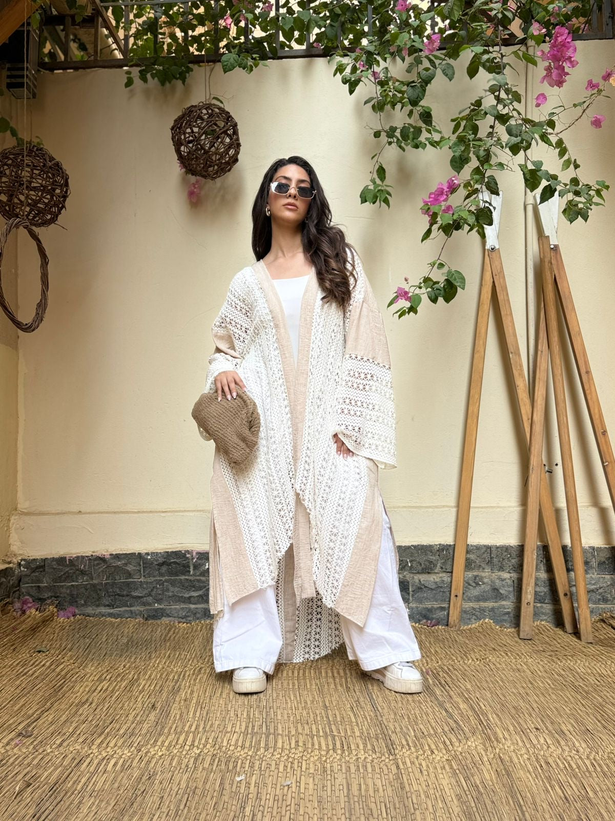 Serena Linen Crochet Cardigan