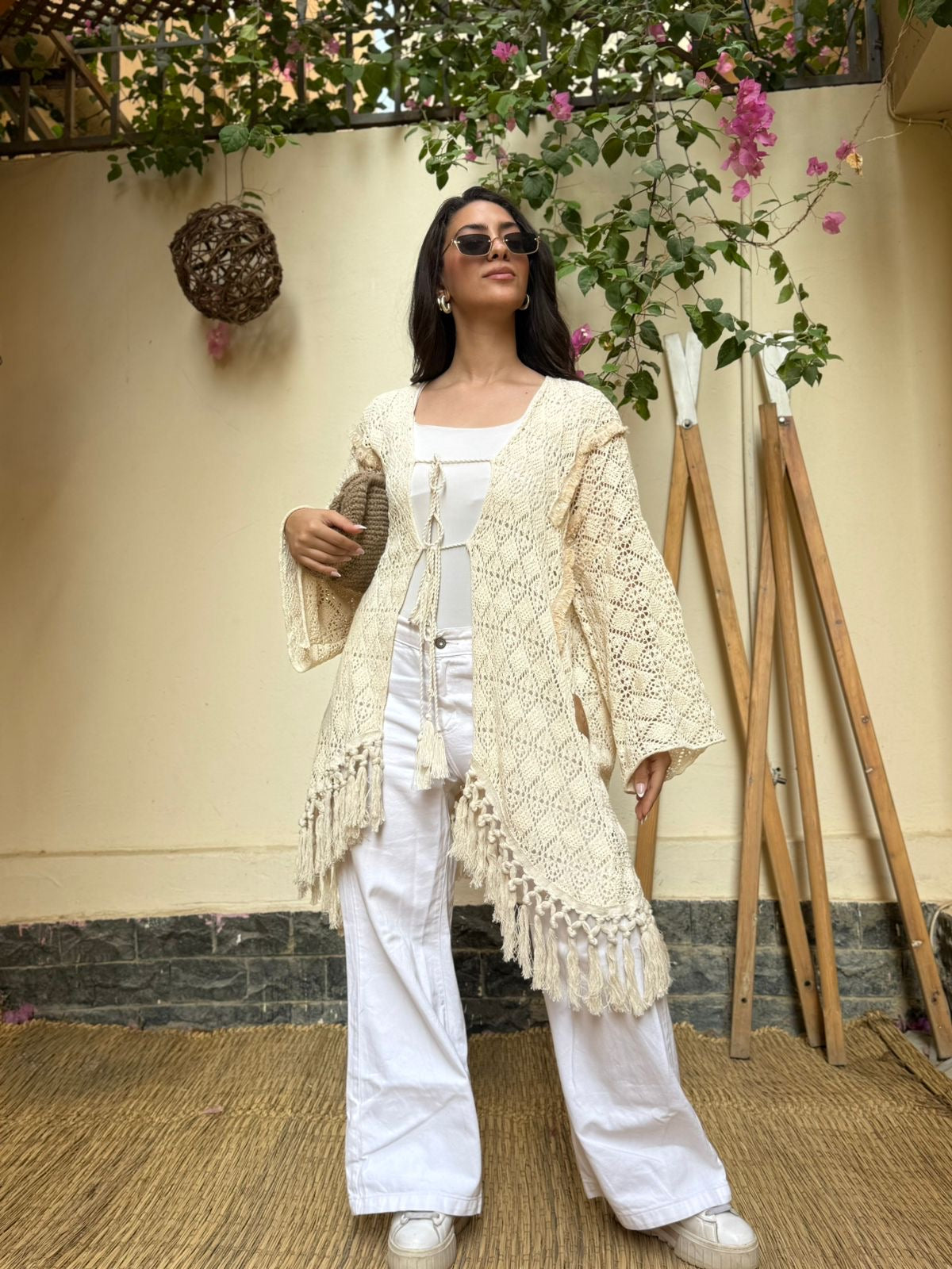 Flora Cotton Crochet Coverup Cardigan