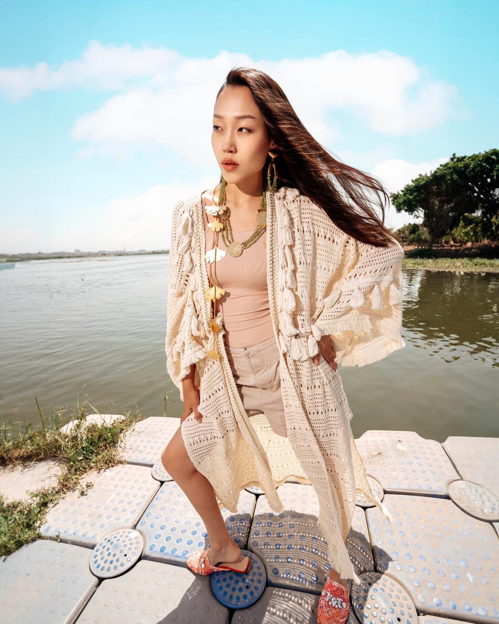 Marina Cardigan – Beige Crochet