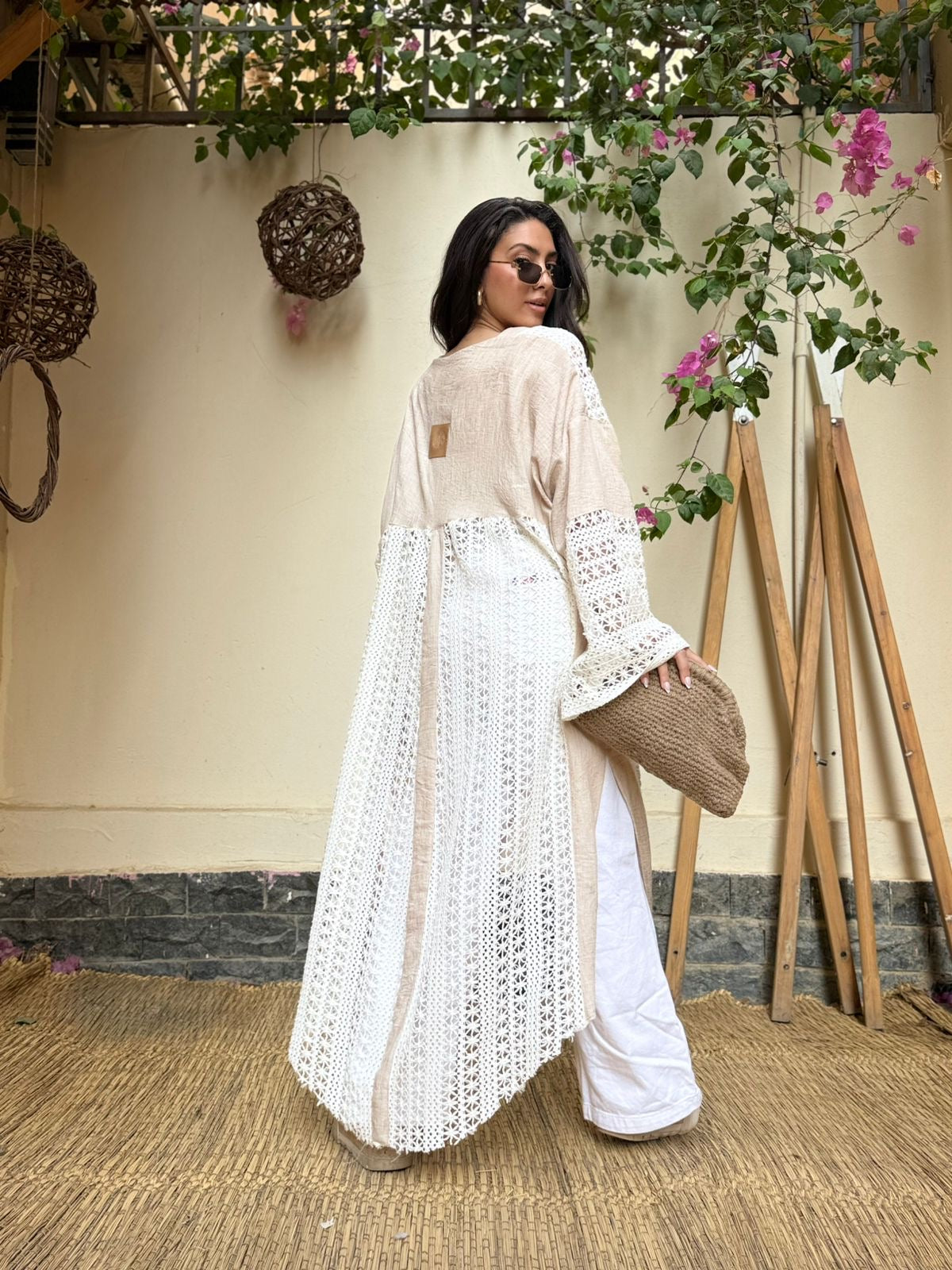 Serena Linen Crochet Cardigan