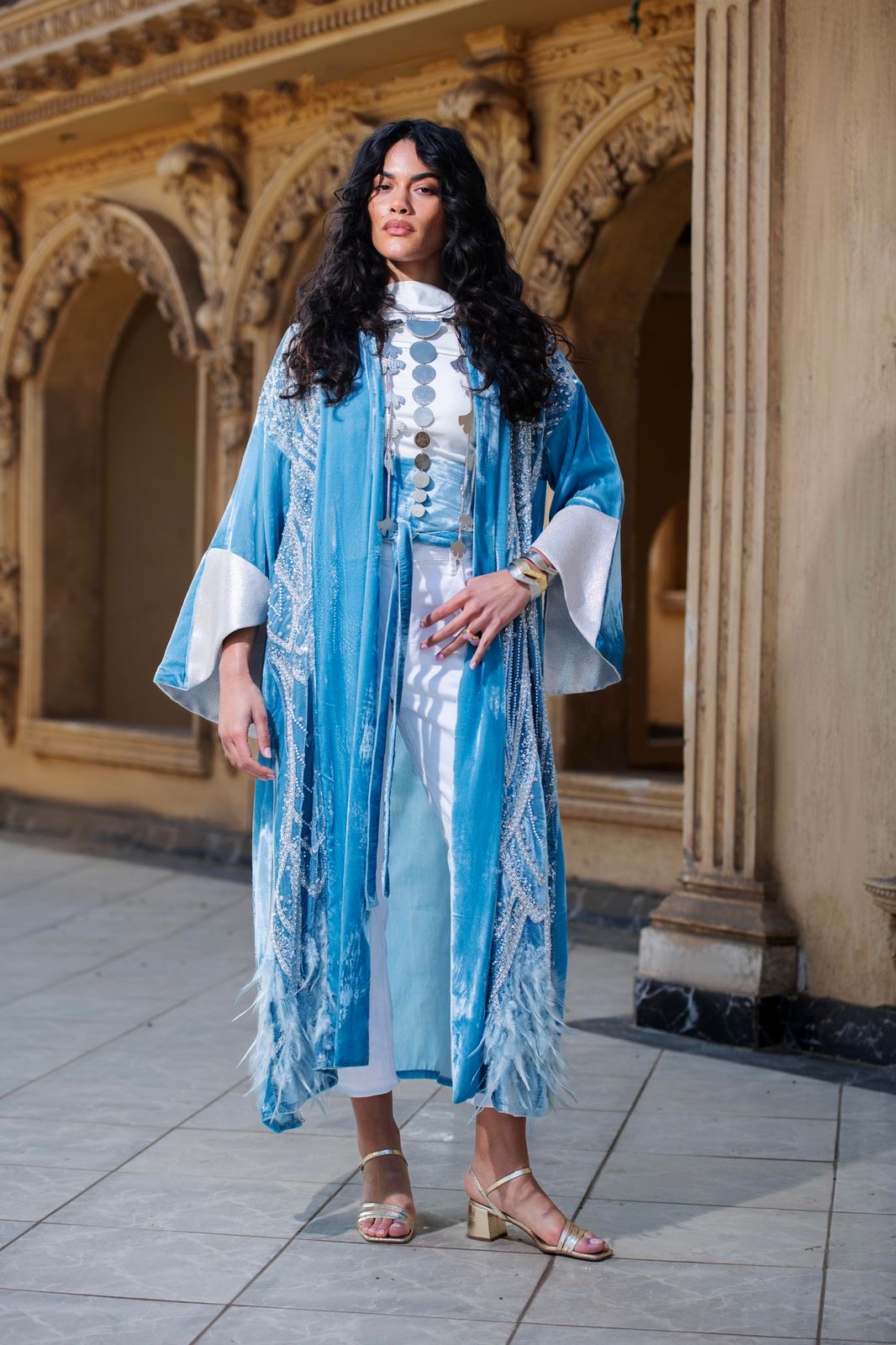 Muhra blue kaftan