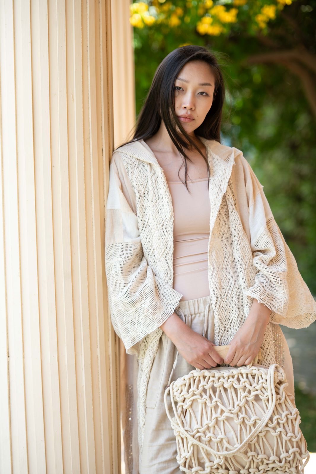 Sahary Cardigan – Off-White & Beige