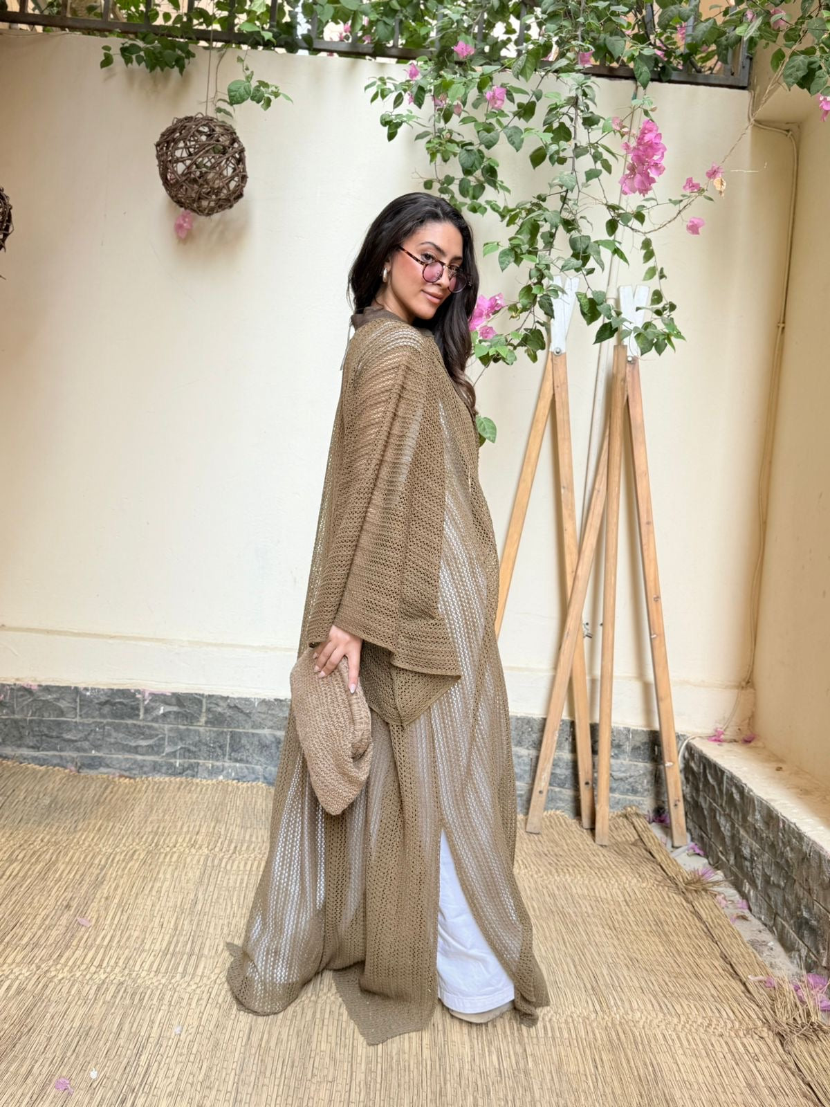 Remal Crochet Coverup Dress – Olive Brown