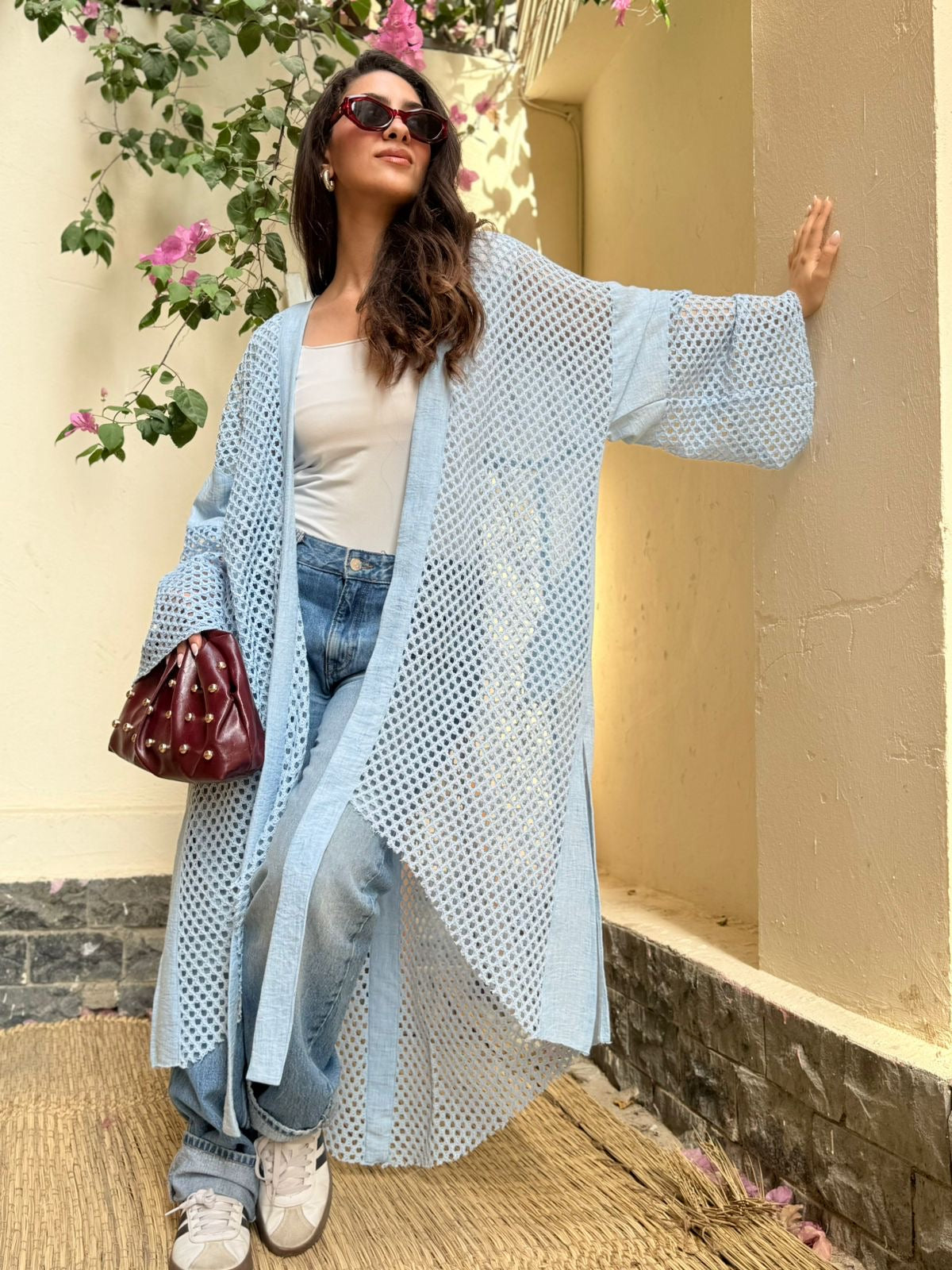 Flavia Linen Crochet Cardigan
