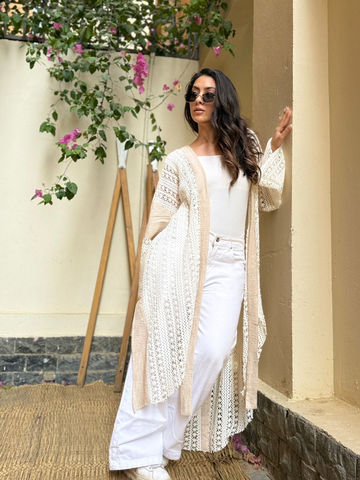 Serena Linen Crochet Cardigan