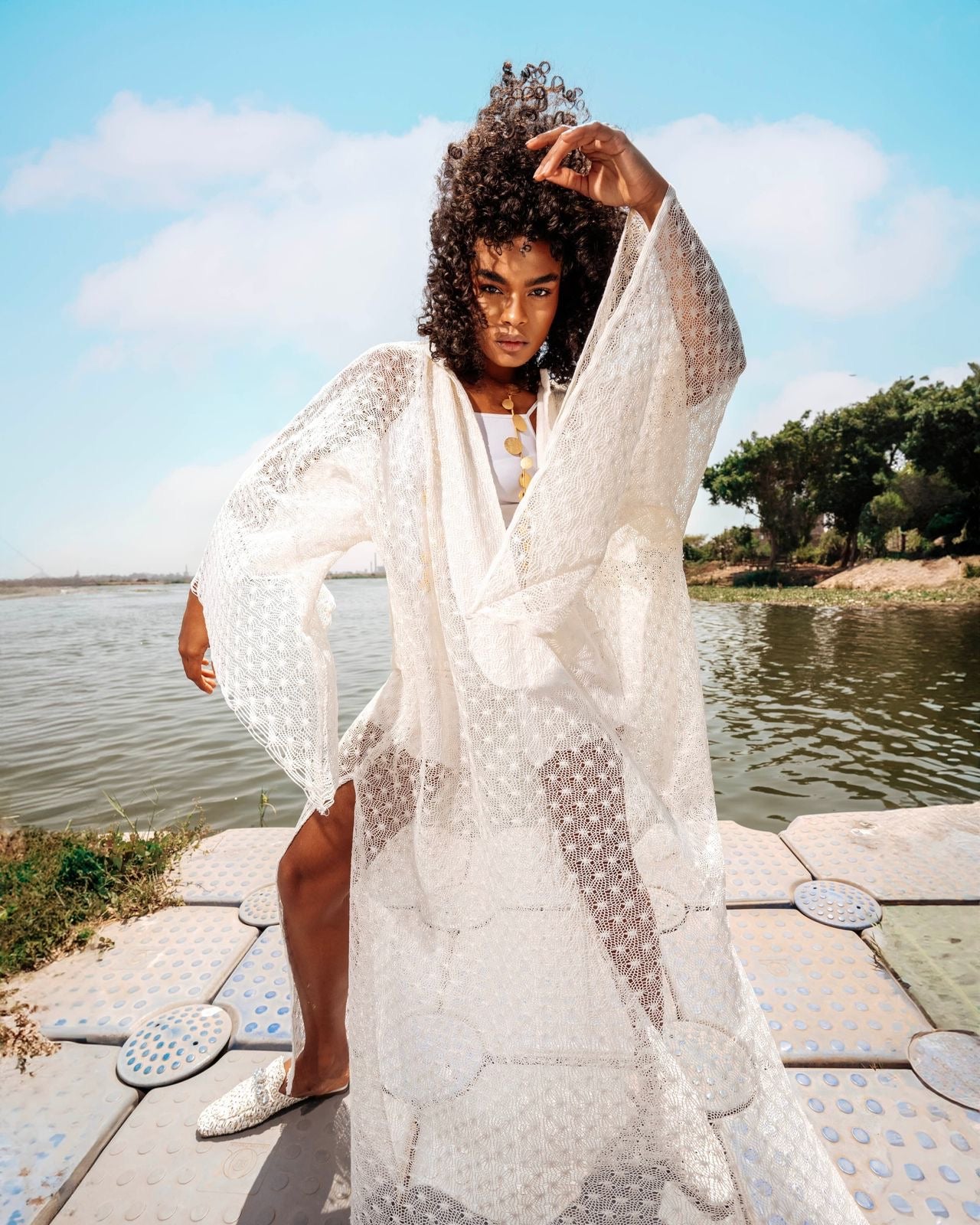Morjana Crochet Cover-Up Dress – Off-White | Coffee | Black