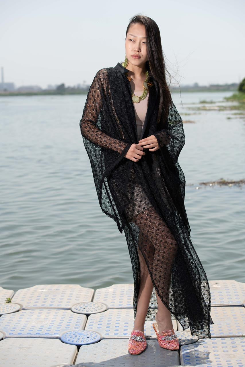 Morjana Crochet Cover-Up Dress – Off-White | Coffee | Black