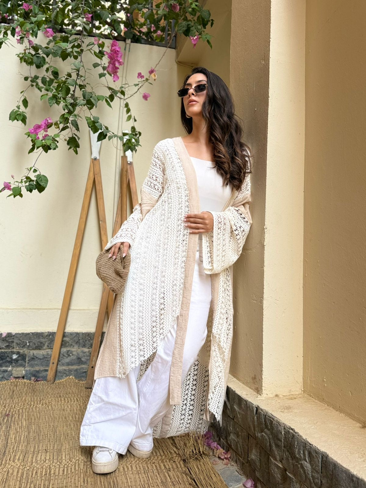 Serena Linen Crochet Cardigan