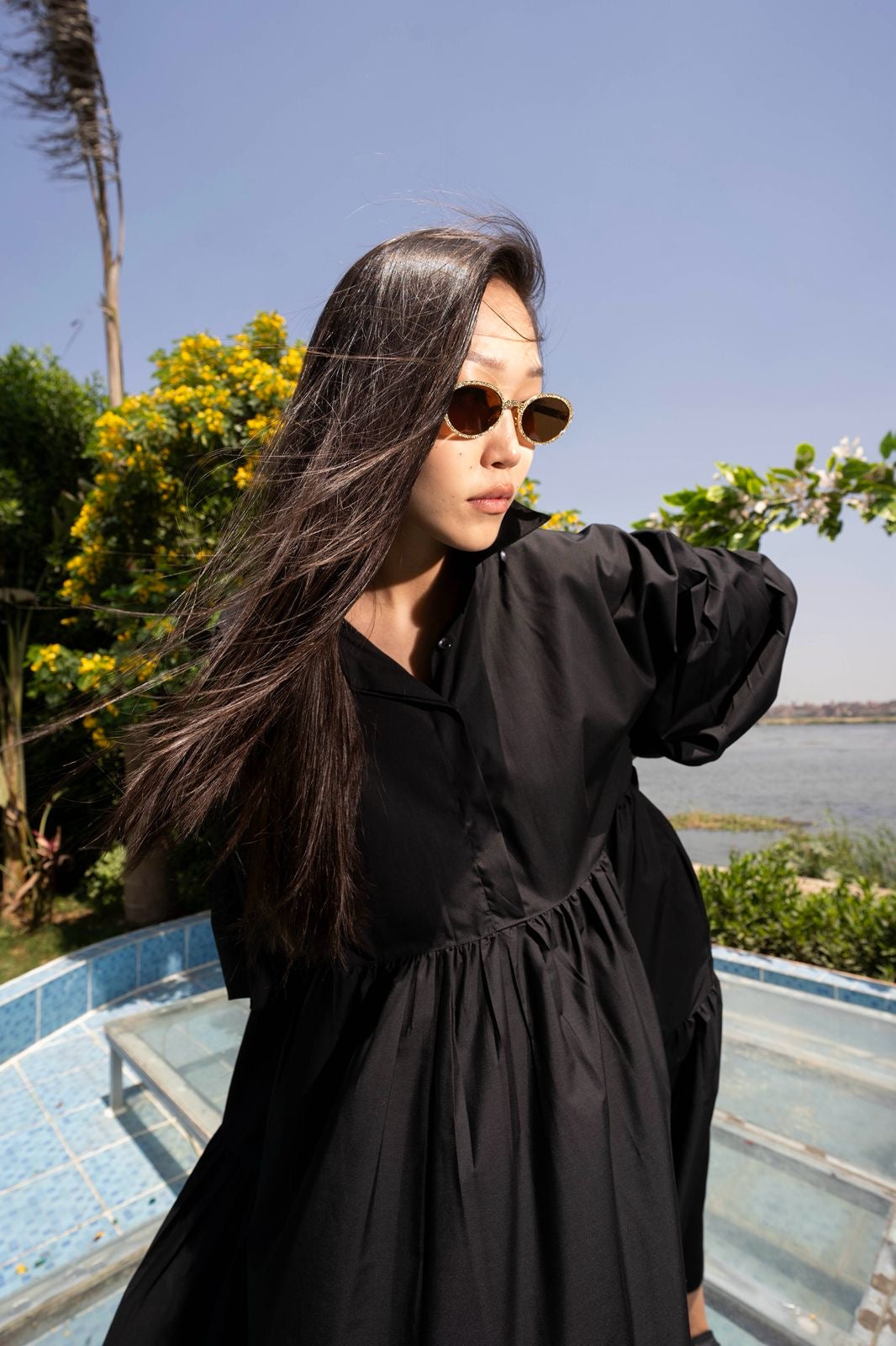 Belted Muse Dress – Black with Black Belt