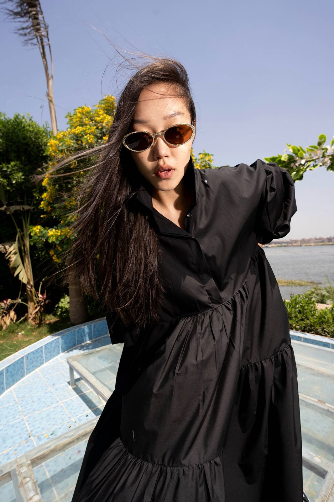 Belted Muse Dress – Black with Black Belt