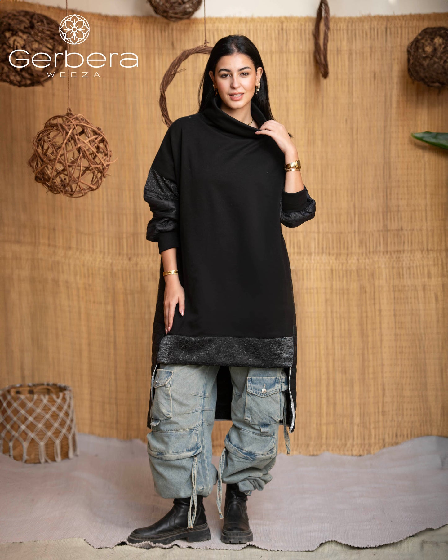 Quilted Cotton Sweatshirt Waterproof and Fur Lining