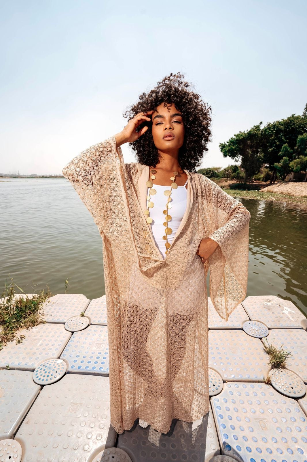 Morjana Crochet Cover-Up Dress – Off-White | Coffee | Black