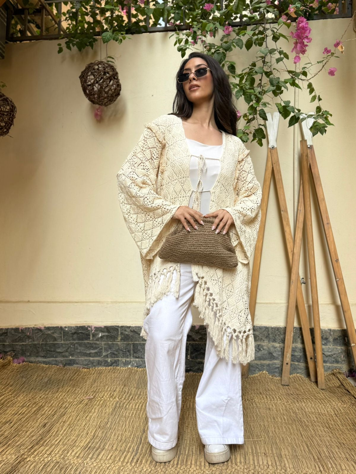 Flora Cotton Crochet Coverup Cardigan