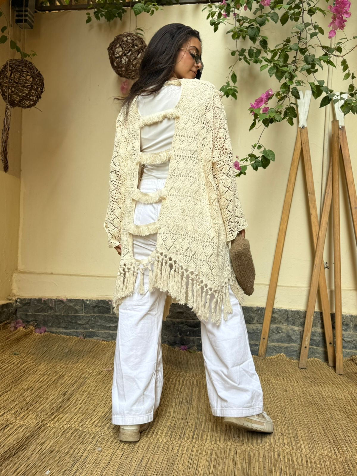 Flora Cotton Crochet Coverup Cardigan