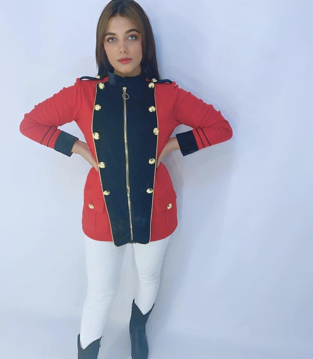 Elegant Gold Button Velvet-Trimmed Jacket
