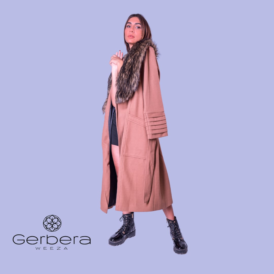 Wool Coat with Faux Fur Lining