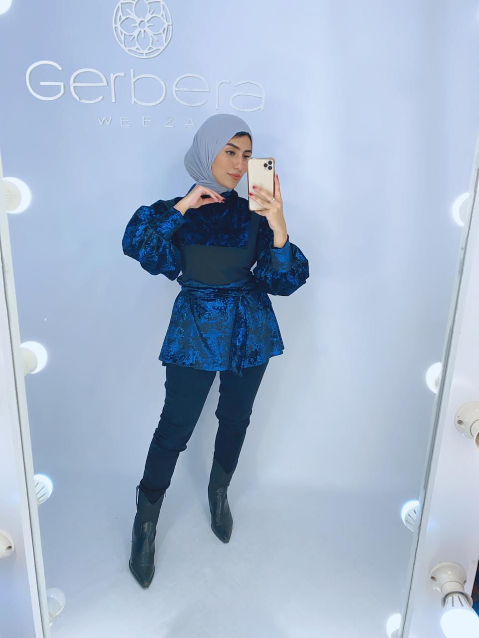 Winter Velvet-Cotton Blouse