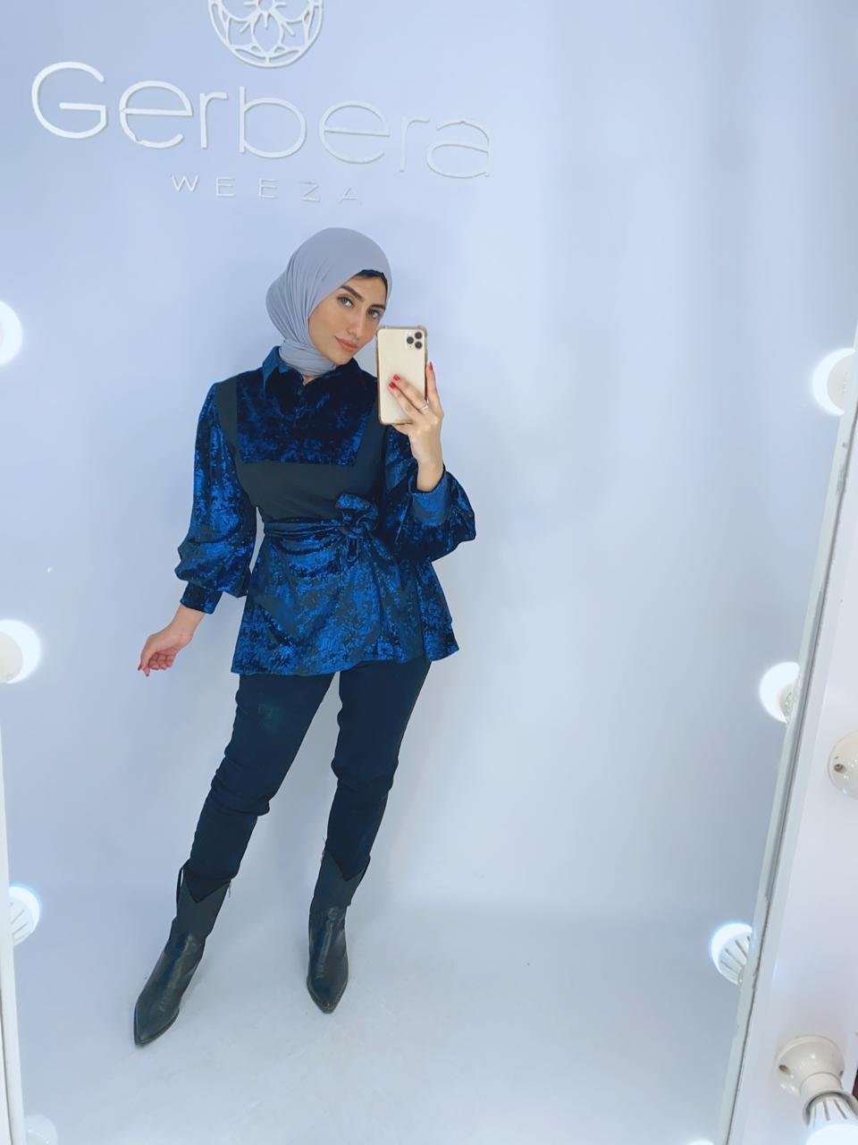 Winter Velvet-Cotton Blouse