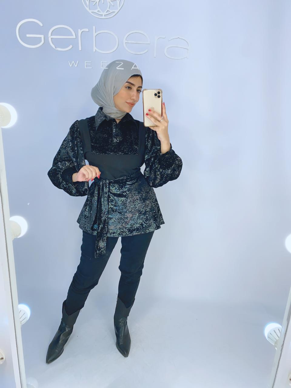 Winter Velvet-Cotton Blouse