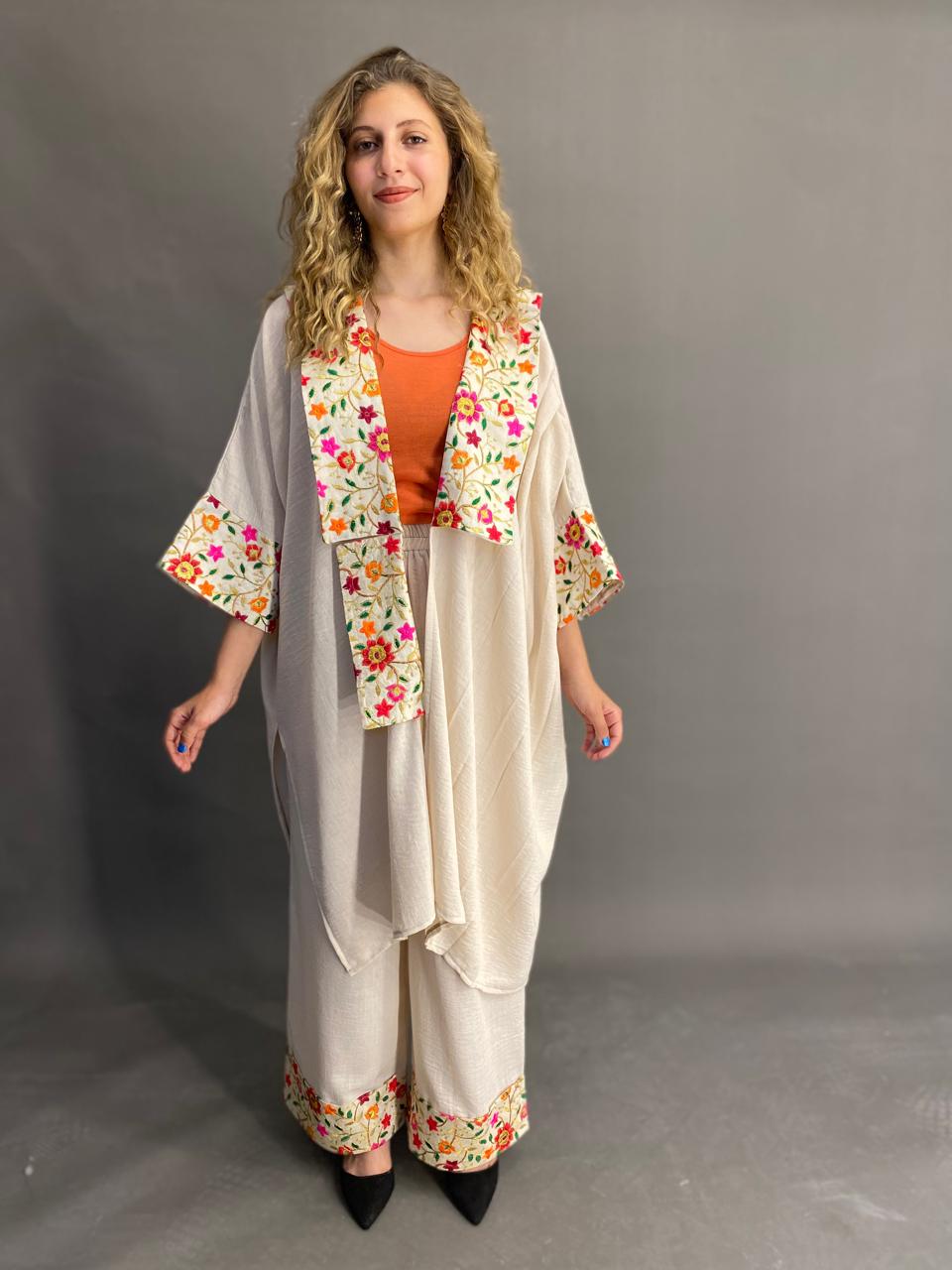 Embroidered Linen Suit