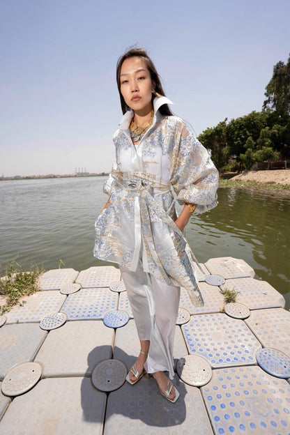Santorini Suit – Brocade Organza & Satin Elegance