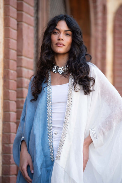 Blue and white Almuz kaftan