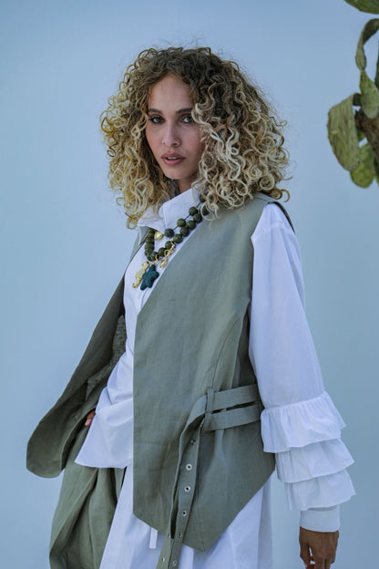 Serein linen set olive
