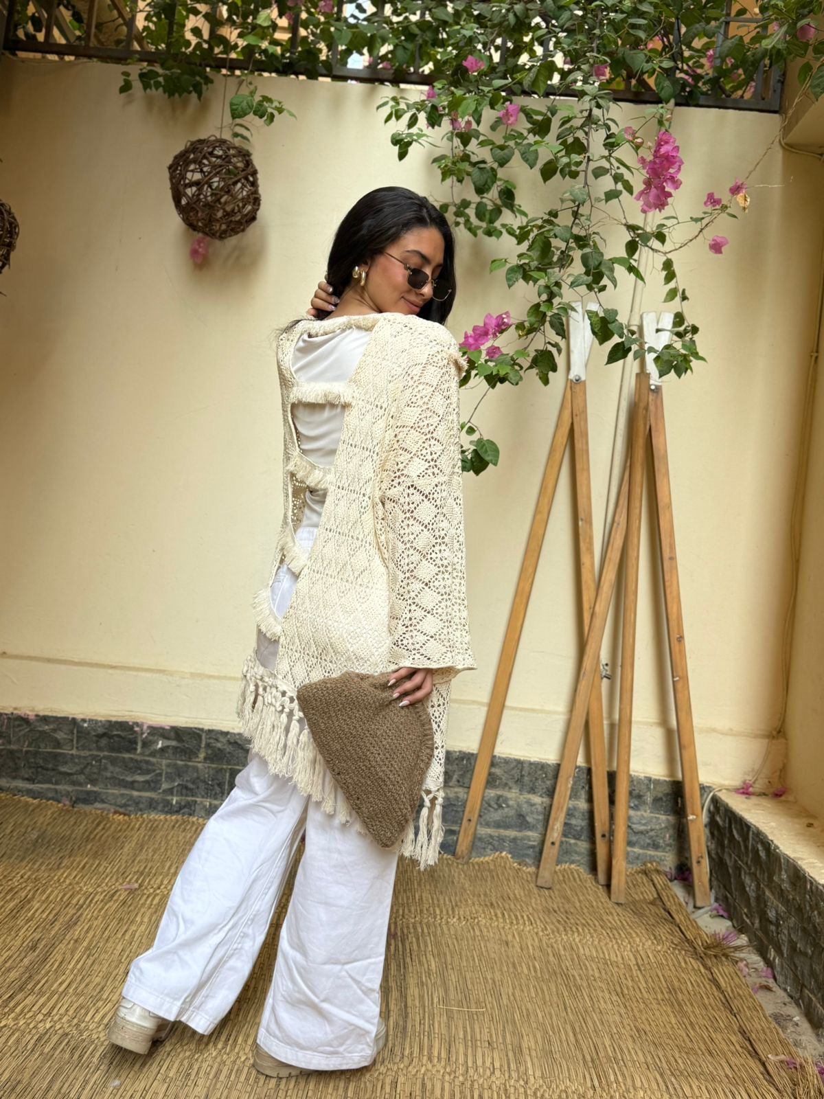 Flora Cotton Crochet Coverup Cardigan
