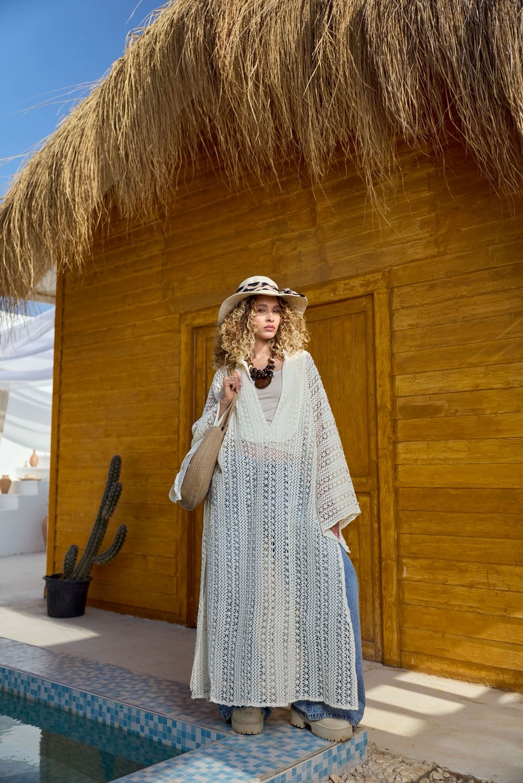 Herrera Cover-up Dress Cream