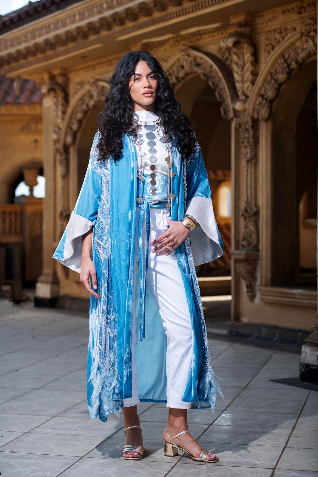 Muhra blue kaftan