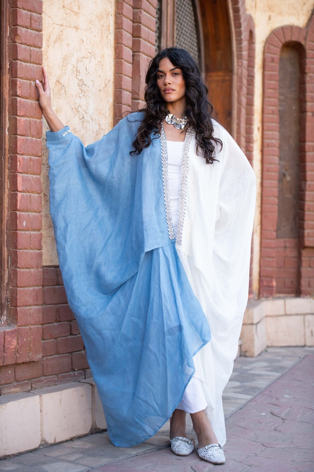 Blue and white Almuz kaftan