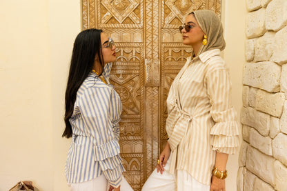 Capri Stripped shirt beige