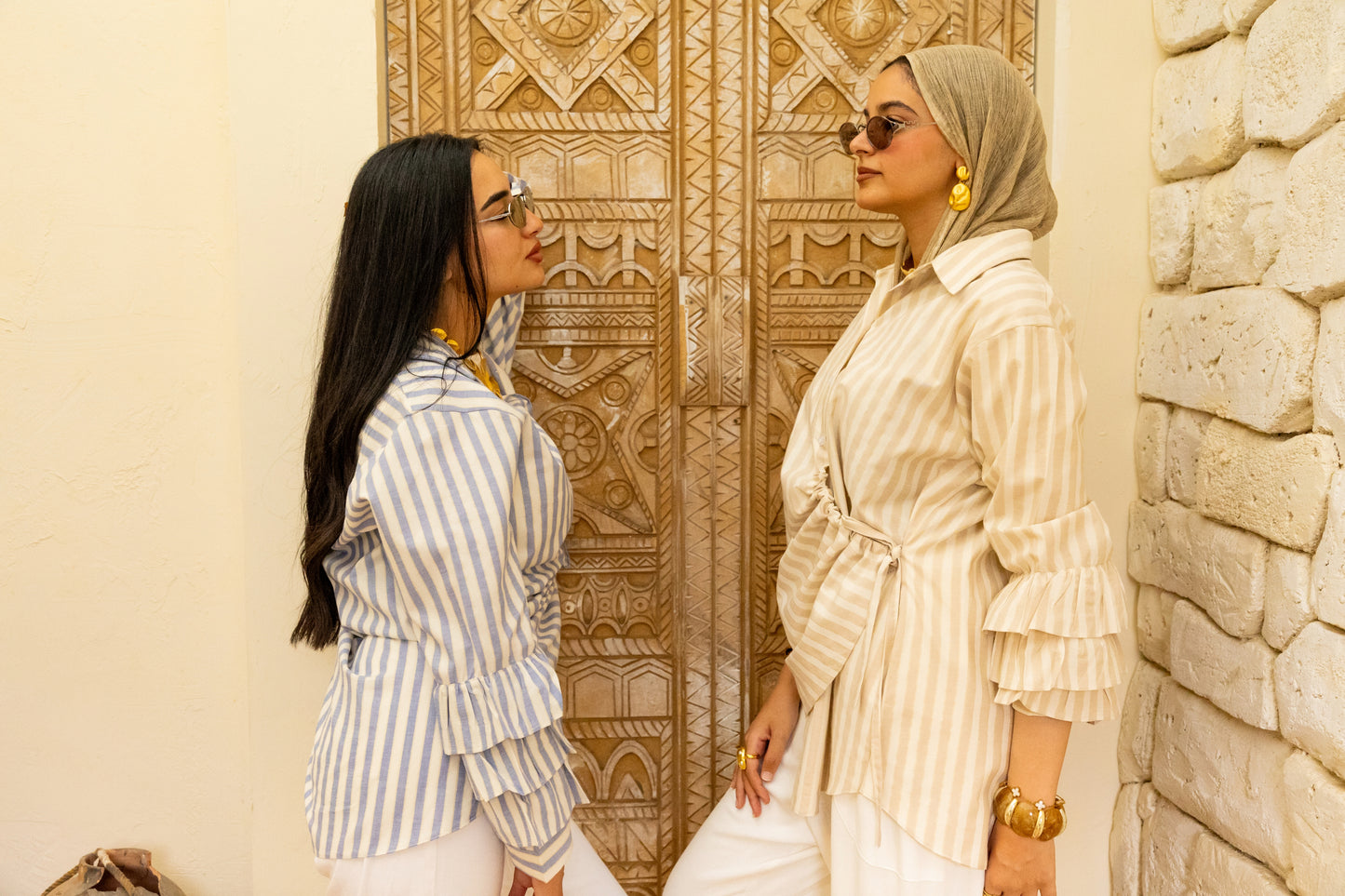 Capri Stripped shirt beige