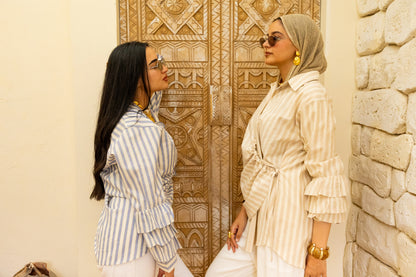 Capri Stripped shirt beige