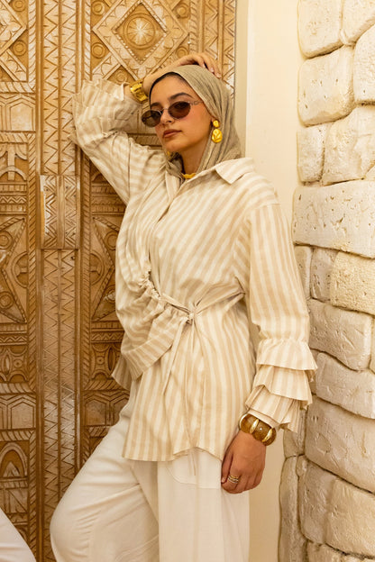 Capri Stripped shirt beige