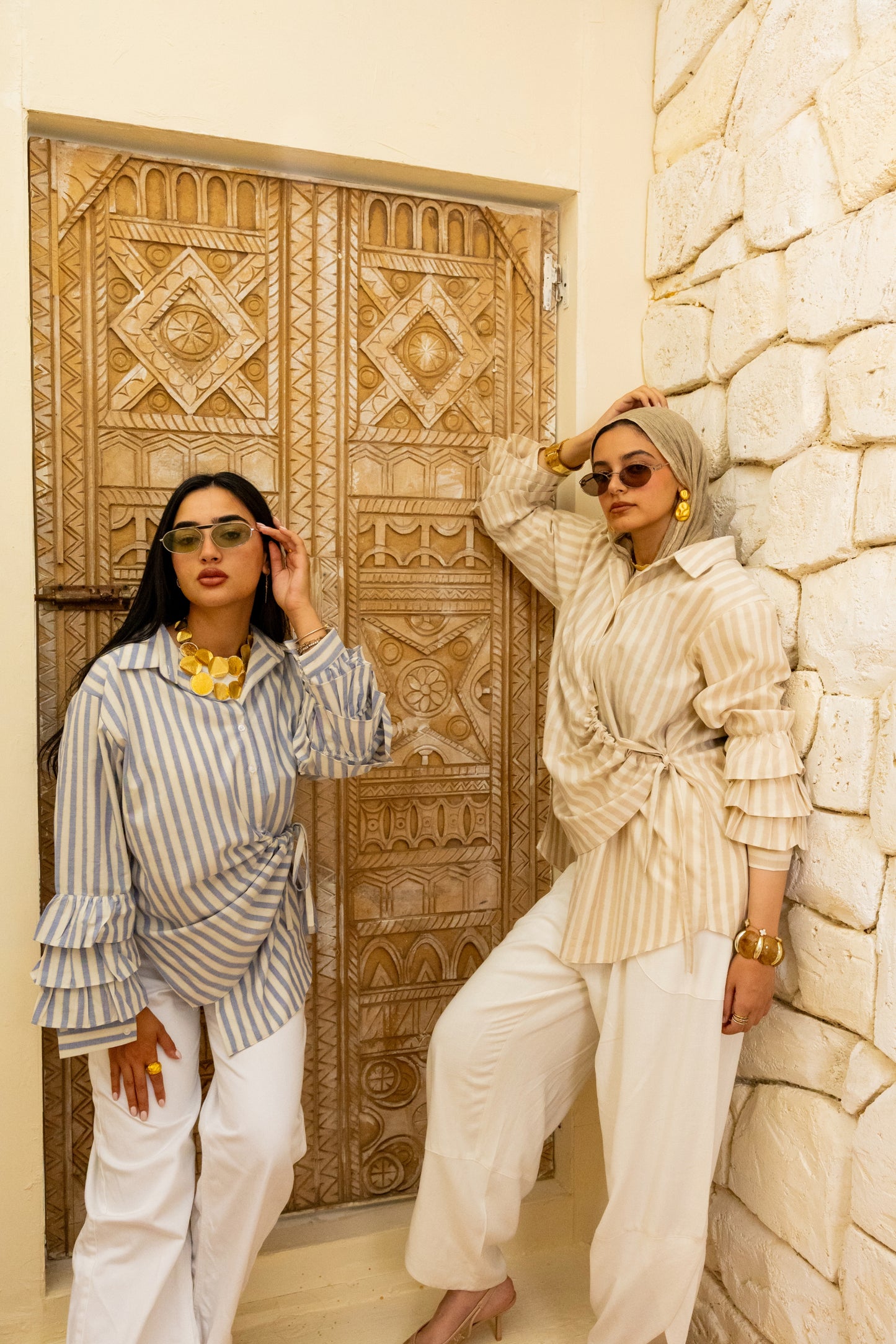 Capri Stripped shirt beige