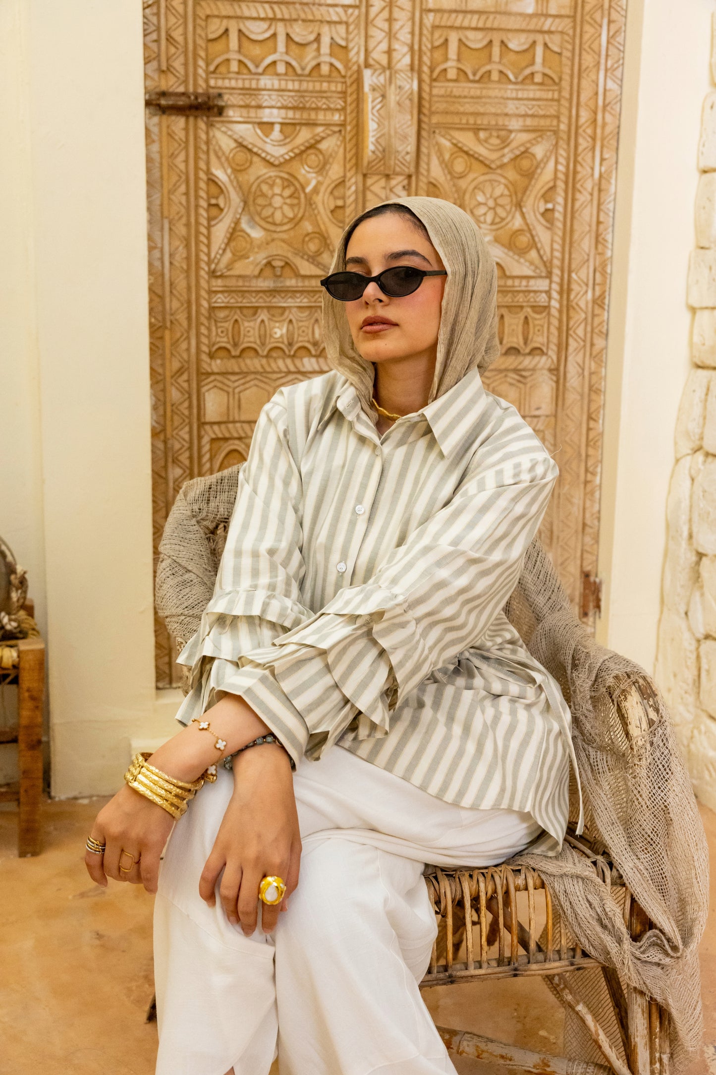 Capri Stripped shirt Olive