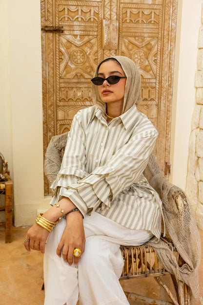 Capri Stripped shirt Olive
