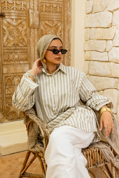 Capri Stripped shirt Olive