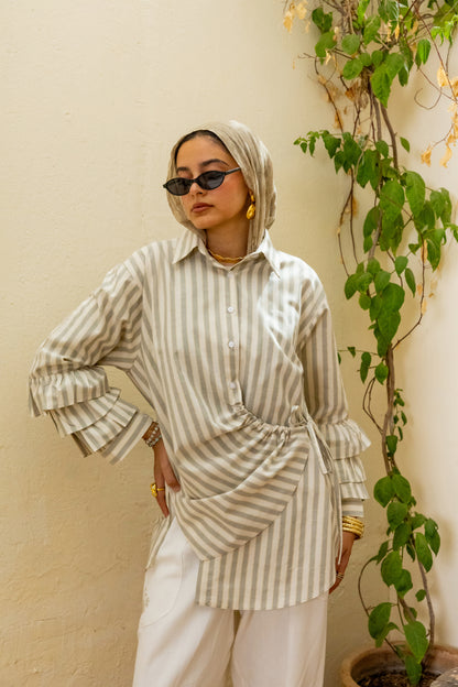 Capri Stripped shirt Olive