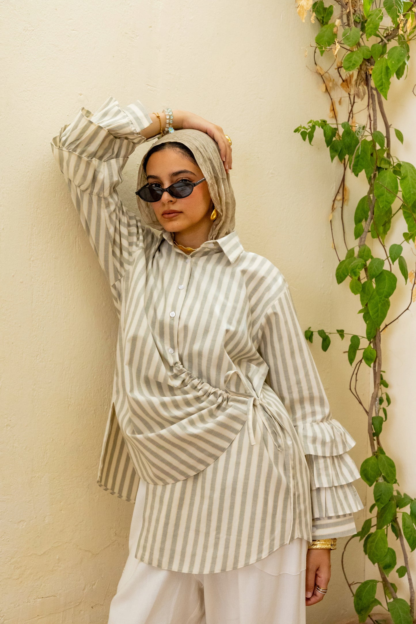 Capri Stripped shirt Olive