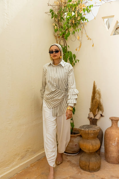 Capri Stripped shirt Olive