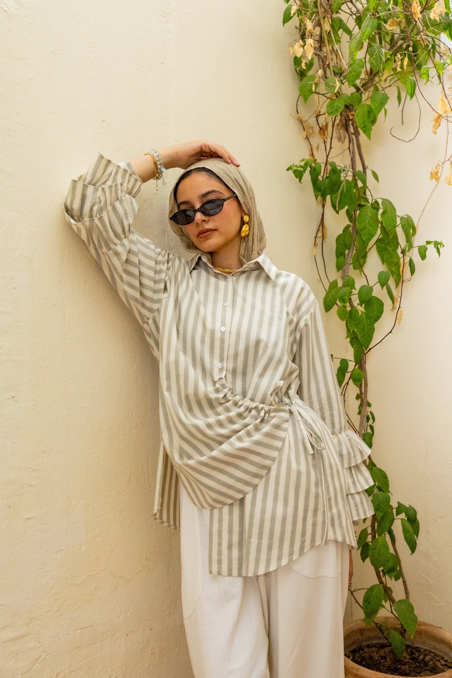 Capri Stripped shirt Olive