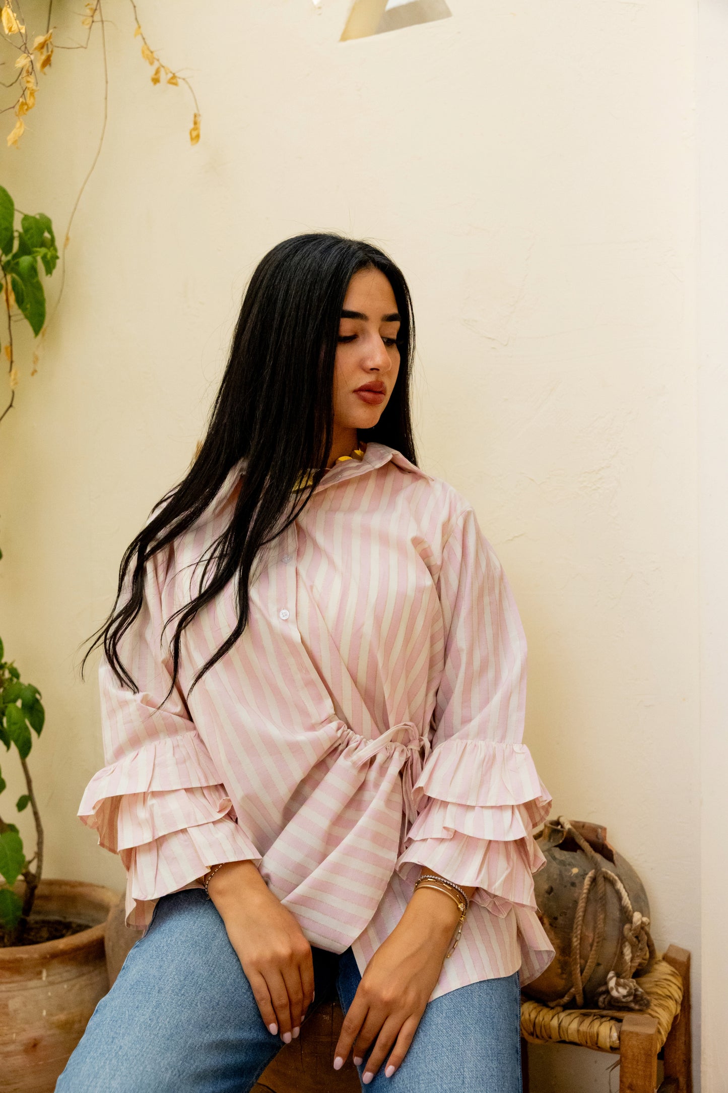 Capri Stripped shirt Rose