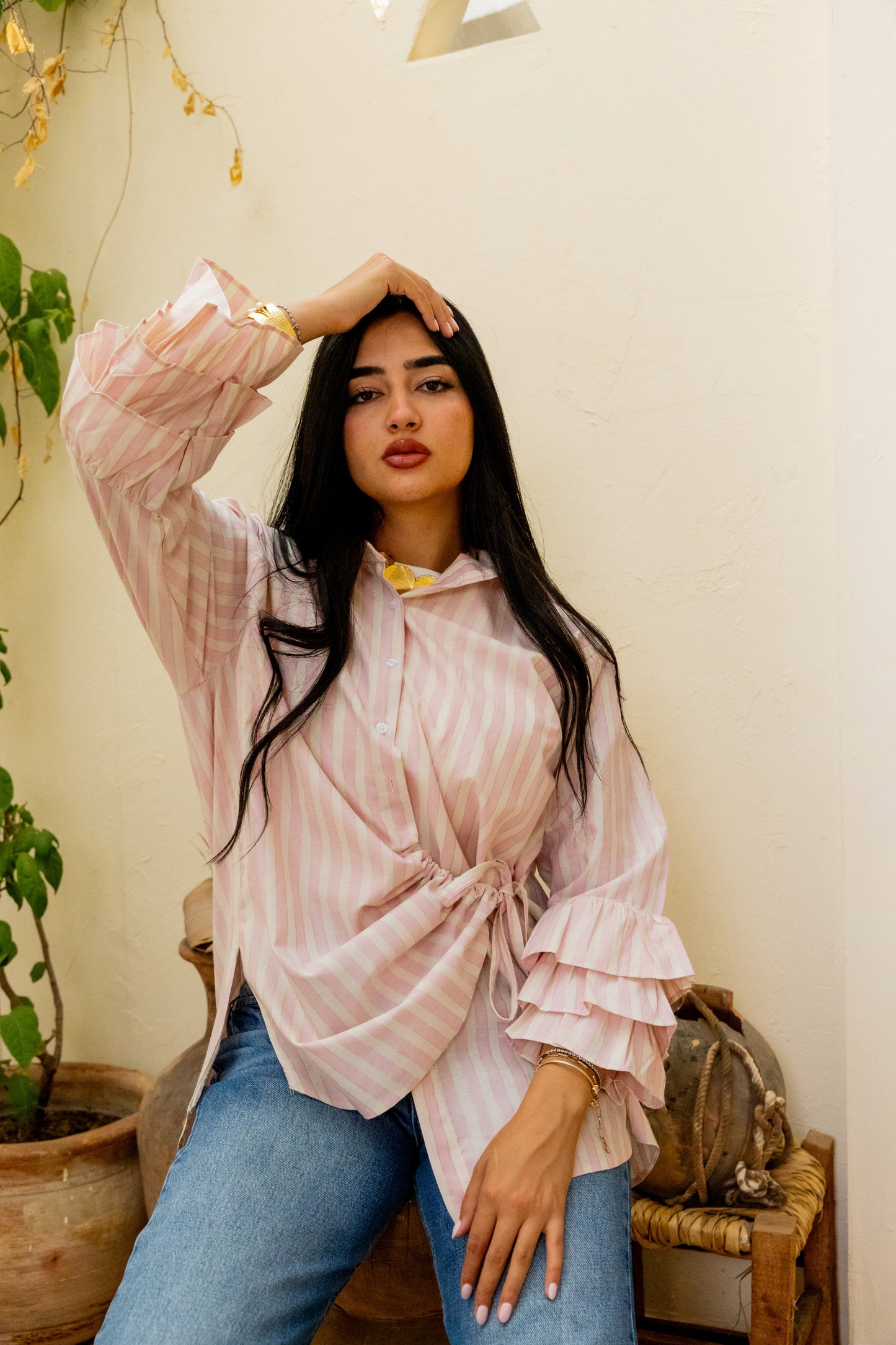 Capri Stripped shirt Rose