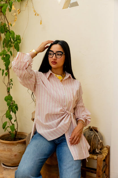 Capri Stripped shirt Rose