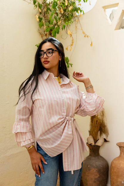 Capri Stripped shirt Rose