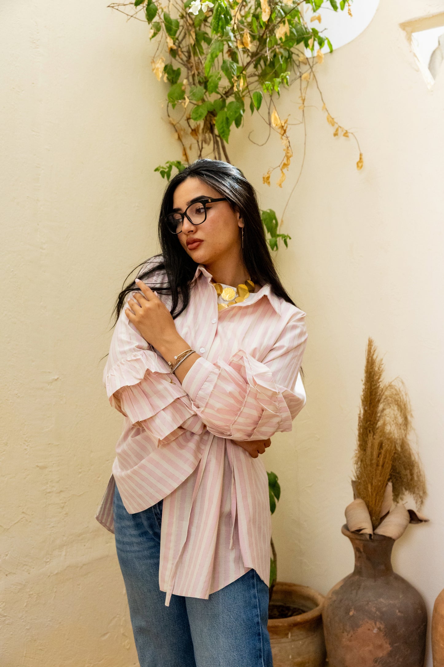 Capri Stripped shirt Rose